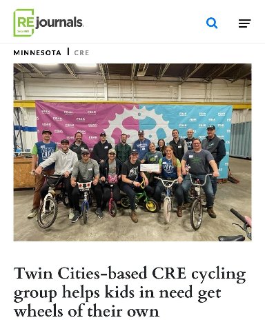 CREC is making headlines in the Commercial Real Estate publications! 🗞️ Yesterday, we were featured in @re_journals 🚲📰🏗️🏬 #cre…